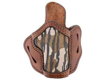 1791 Gunleather MOBH24SBRWR BH2.4S Optic Ready OWB Size 2.4S Brown/Mossy Oak Leather Belt Slide Fits FN 509/H&K VP9SK Right Hand
