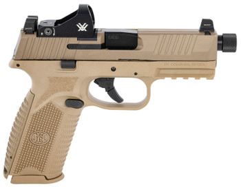FN 66100845 509 Tactical 9mm Luger 171241 4.50 Threaded Barrel Flat Dark Earth Polymer Frame wMounting Rail Optic Cut FDE Stainless Steel Slide No Manual Safety Includes Viper Red Dot UPC: 845737012328