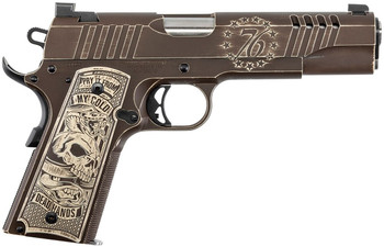 AutoOrdnance 1911TCAC15 1911 A1 Cold Dead hands 45 ACP 71 5 BlackBurnt Bronze Distressed Cerakote Ported Slide Custom Engraved Aluminum Grips TruGlo Night Sights UPC: 602686422826