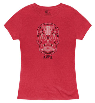 Magpul MAG12186122XL Sugar Skull Womens Red Heather CottonPolyester Short Sleeve 2XL UPC: 840815134329