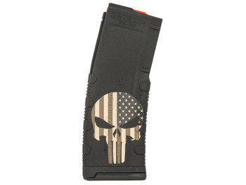 Black Rain Ordnance MAG30PUNISHW/FLAG Magazine 30rd 223 Rem/5.56 NATO Punisher American Flag Engraving Fits AR-15 Platform