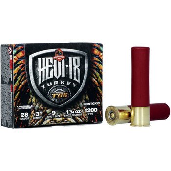 HEVIShot HS7289 HEVI18 TSS Turkey 28 Gauge 3 1 14 oz Tungsten 9 Shot 5 Per Box 10 UPC: 604544690132