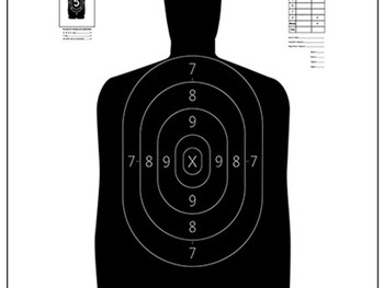 Action Target B34100 Qualification Silhouette Paper Hanging 25 yds 17.50" x 23" Black/White 100 Per Box