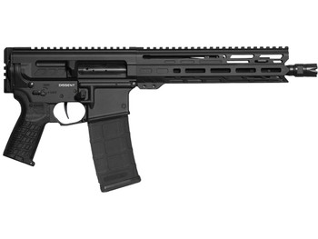 CMMG 30AC278AB Dissent MK4 300 Blackout 30+1 10.50", Black, Picatinny Brace Adapter, 9.60" M-LOK Handguard, Left Side Charging Handle, Zeroed Linear Comp, TriggerTech Trigger, Adj. Gas Block
