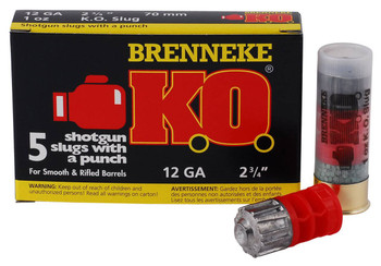 Brenneke SL122KO K.O.  12 Gauge 2.75 1 oz Slug Shot 5 Per Box 50 UPC: 4030128120973