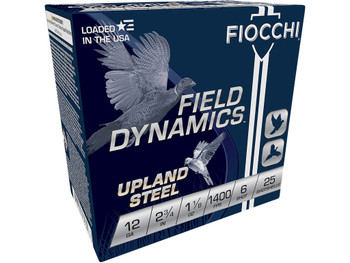 Fiocchi 12HVST6 Field Dynamics Upland Steel 12Gauge 2.75" 1 1/8oz 6Shot 25 Per Box/10 Case