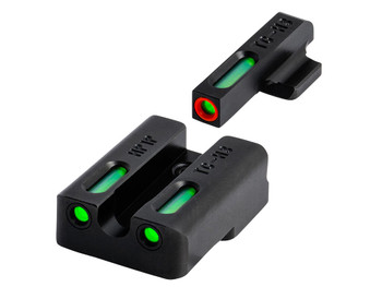 TruGlo TG13XD2PC TFX Pro Black | Green Tritium & Fiber Optic Orange Outline Front Sight Green Tritium & Fiber Optic Rear Sight