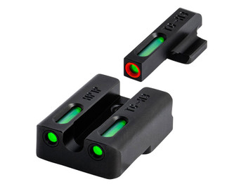 TruGlo TG13XD2PC TFX Pro Black | Green Tritium & Fiber Optic Orange Outline Front Sight Green Tritium & Fiber Optic Rear Sight