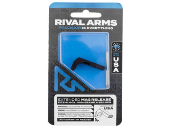 Rival Arms RA72G001A Magazine Release Compatible w/Glock Gen3 (Except 21SF) Extended, Black Anodized Aluminum
