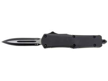 Templar Knife SBR131 Gen II Small 2.69" OTF Dagger Plain Black Oxide Stonewashed 440C SS Blade, 4.31" Black Aluminum/Rubber Handle, Glass Breaker