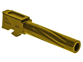 Rival Arms RA20G203E Precision V1 Match Grade 9mm Luger Compatible w/Glock 19 Gen5, 4.02" Fluted Gold PVD Stainless Steel