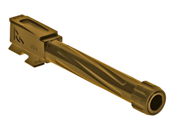 Rival Arms RA20G802E Precision V1 Match Grade 9mm Luger Compatible w/Glock 48, 4.17" Fluted Threaded Gold PVD Stainless Steel