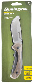 Remington Accessories 15675 Sportsman  Fixed Skinner 8Cr13MoV SS Blade BlackTan GRN Handle Includes Sheath UPC: 047700156750