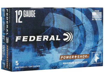 Federal F1271B Power-Shok Max Buck 12Gauge 2.75" 1BuckShot 5 Per Box/50 Case