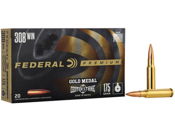 Federal GM308OTM2 Premium Gold Medal 308Win 175gr Open Tip Match 20 Per Box/10 Case