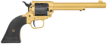 Heritage Mfg RR22S6 Rough Rider  22 LR 6 6.50 Gold Cerakote Barrel Black Satin Cylinder Gold Cerakote Steel Frame Black Polymer Grips Features Black Accents UPC: 727962707876