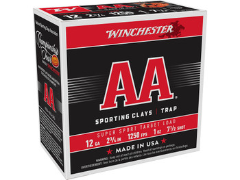Winchester Ammo AASC12507 AA Super Sport Sporting Clay 12Gauge 2.75" 1oz 7.5Shot 25 Per Box/10 Case