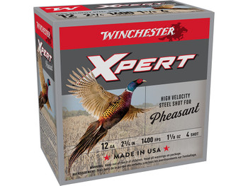 Winchester Ammo WEXP12H4 Xpert Pheasant Lead Free High Velocity 12Gauge 2.75" 1 1/8oz 4Shot 25 Per Box/10 Case