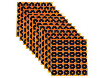 EZ-Aim 15250 Splash Reactive Self-Adhesive Paper Black/Orange 1" Bullseye 12 Pack