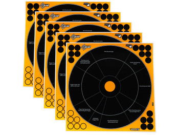 EZ-Aim 15248 Splash Reactive Self-Adhesive Paper Black/Orange 12" Bullseye 5 Pack