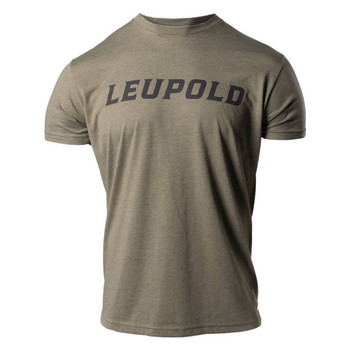 Leupold 180234 Wordmark  Military Green CottonPolyester Short Sleeve Medium UPC: 030317027186