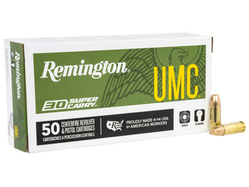 Remington Ammunition R20015 UMC 30SuperCarry 100gr Full Metal Jacket 50 Per Box/20 Case