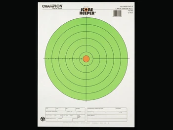 Champion Targets 45795 Score Keeper Bullseye Paper Hanging 100 yds Rifle Large Fluorescent Green & Orange 12 PK