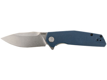 Kershaw 2036 Lucid 3.20" Folding Clip Point Plain Stonewashed 8Cr13MoV SS Blade/Blue/Stonewashed Glass Filled Nylon/SS Handle Includes Pocket Clip