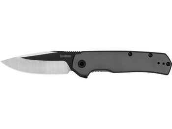 Kershaw 1411 Thermal EDC 2.95" Folding Drop Point Plain Black Oxide w/Satin Grinds 8Cr13MoV SS Blade, Gray PVD Stainless Steel Handle, Includes Pocket Clip