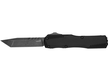 Kershaw 9000T Livewire Automatic 3.30" OTF Tanto Plain Black DLC CPM MagnaCut Steel Blade, Black Anodized Aluminum Handle, Includes Pocket Clip