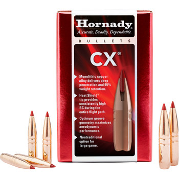 Hornady 301934 CX  30 Cal 180 gr Copper Solid 50 Per Box 25 Case UPC: 090255719574