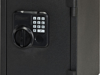 Hornady 95407 Fireproof Safe Keypad Key Entry Black Powder Coat Black Holds 2 Handguns Steel