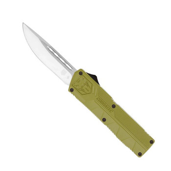 CobraTec Knives ODCTLWDNS Lightweight  3.25 OTF Drop Point Plain D2 Steel BladeOD Green Aluminum Handle Includes Pocket Clip UPC: 099654026313