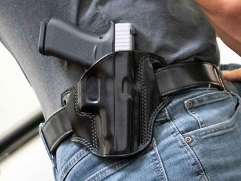 Galco CM876B Combat Master OWB Black Leather Belt Slide Fits Springfield Hellcat Pro Right Hand