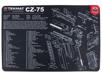TekMat TEKR17CZ75 CZ 75 Cleaning Mat Black/White Rubber 11"x17" CZ-75 Parts Diagram