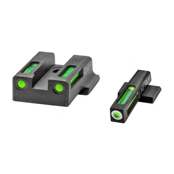 HiViz 9EZN321 LiteWave H3 TritiumLitePipe SW 9EZ Shield Sight Set  Black  Green Tritium with White Outline Front Sight Green Fiber Optic Rear Sight UPC: 613485590203