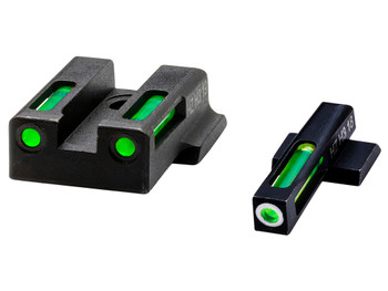 HiViz 9EZN321 LiteWave H3 Sight Set for S&W 9EZ Green Tritium White Outline Front Sight-Green Fiber Optic Rear Sight