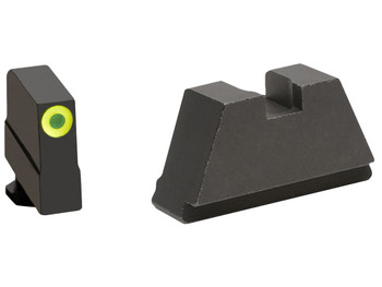 AmeriGlo GL691 Optic Compatible Sight Set for Glock 3XL Tall Green Tritium Lumigreen Outline Front Sight-Black Rear Sight
