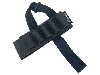 ADAPTIVE TACTICAL AT06400 Stock Mounted Shell Carrier 5rd Shotshells Removable Black Nylon Non Slip Loops Adj. Stock Fit