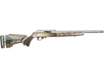 Black Rain Ordnance 22DSC Deluxe Full Size 22 LR 10+1 16" Matte Stainless, Threaded Stainless Steel Barrel, Stainless Aluminum w/Accessory Rail Receiver, Shady Camo Boyd's Agility Stock, Right Hand