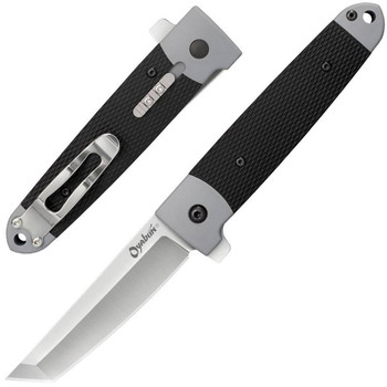 Cold Steel CS26T Oyabun  3.50 Folding Plain 4034 Stainless Steel Blade GrivEx Black GRN wTPR Inlay Handle UPC: 705442020219
