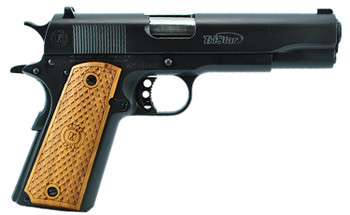 TriStar 85604 American Classic Government 1911 9mm Luger 101 5 Stainless Steel Barrel Blued Serrated Steel Slide Blued Steel Frame wBeavertail Wood Grip UPC: 713780856049