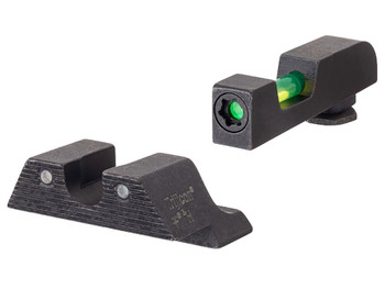 Trijicon 601106 DI Night Sight Set Green Tritium/Fiber Optic/Black Outline Front, Green Tritium Rear, Black Frame, Fits Glock 42/43/43X/48 Excludes MOS