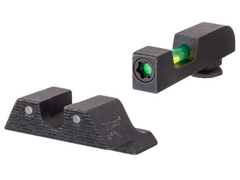 Trijicon 601106 DI Night Sight Set Green Tritium/Fiber Optic/Black Outline Front, Green Tritium Rear, Black Frame, Fits Glock 42/43/43X/48 Excludes MOS