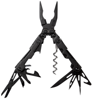 S.O.G SOGPL1002CP PowerLitre  Black Hardcoat Anodized 5Cr15MoV Stainless Steel 5" Long Features 19 Tools                                                                                                