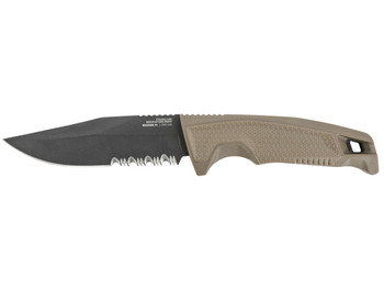 S.O.G SOG17220457 Recondo FX 4.60" Fixed Part Serrated Satin TiCN Cryo 440C SS Blade FDE Overmolded Rubberized Grip, Includes Sheath