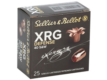 Sellier & Bellot SB40XA XRG Defense 40S&W 130gr Solid Copper Hollow Point 25 Per Box/40 Case