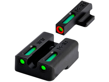 TruGlo TG13KS1PC TFX Pro Black | Green Tritium & Fiber Optic Orange Outline Front Sight Green Tritium & Fiber Optic Rear Sight