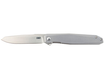 CRKT K230XXP Facet 3.37" Folding Sheepsfoot Plain Satin D2 Steel Blade/ Stainless Steel Handle Includes Pocket Clip