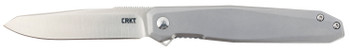 CRKT K230XXP Facet  3.37 Folding Sheepsfoot Plain Satin D2 Steel Blade Stainless Steel Handle Includes Pocket Clip UPC: 794023002225